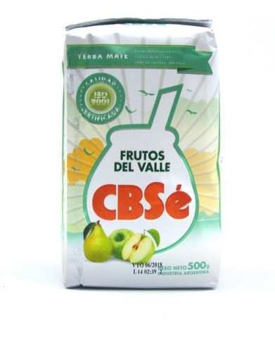 Yerba Mate Cbsé Frutos Del Valle Pack 5 X 500 G