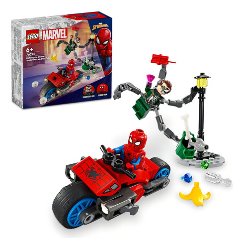 Lego Spiderman Persecución En Moto Vs. Doc Ock 77 Pcs 76275