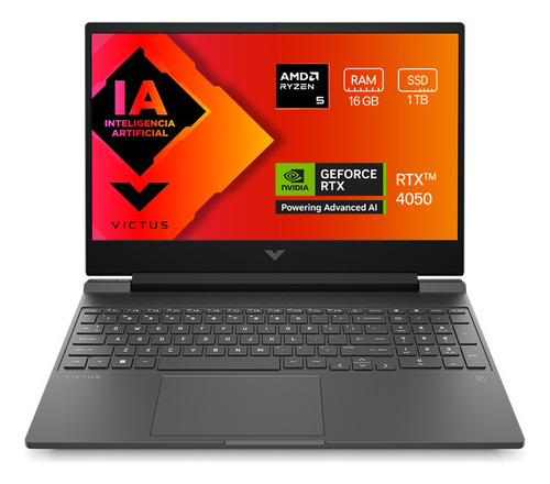 Laptop Hp Gaming Victus 15-fb2021la, Amd Ryzen 5, 16gb Ram, Gpu Nvidia Geforce Rtx 4050, 1 Tb Ssd, 15.6 , Fhd, Windows 11 Home