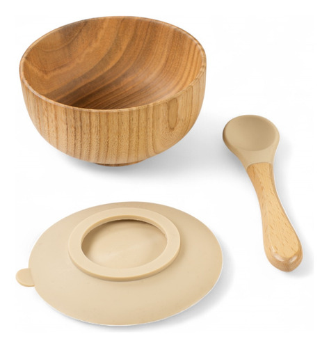 Set Bowl Base Antiderrame Cuchara De Silicona Bebés +6 Meses