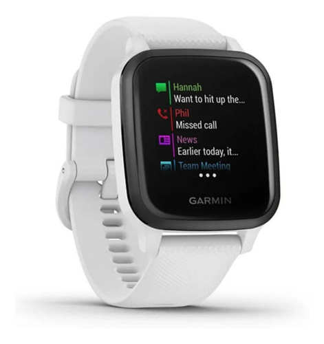 Imagen 2 de 5 de Smartwatch Garmin Venu Venu Sq - Music Edition 1.3" caja 40mm de polímero reforzado con fibra white, malla white de silicona y bisel slate de aluminio anodizado