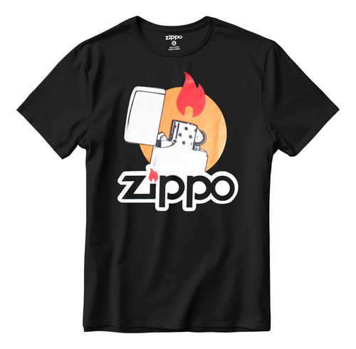 Set Zippo Encendedor Cromado Street Y Playera Para Hombre