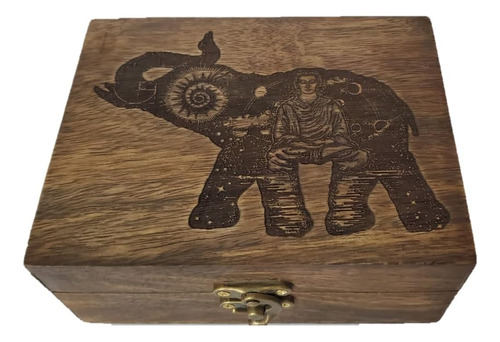Joyero De Elefante De Yoga Grabado, Hermosa Caja De Recuerdo