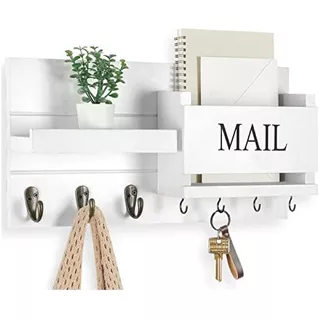 Mail Organizer For Wall Mount Key Holder With Shelf...