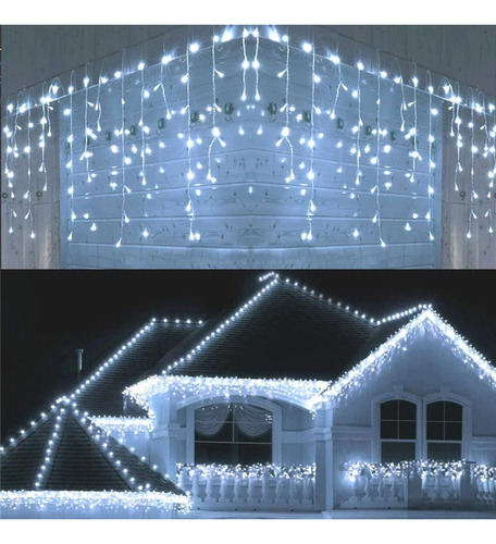 Cascata 400 Led 10m Natal Prova D´agua Quente Frio Colorido