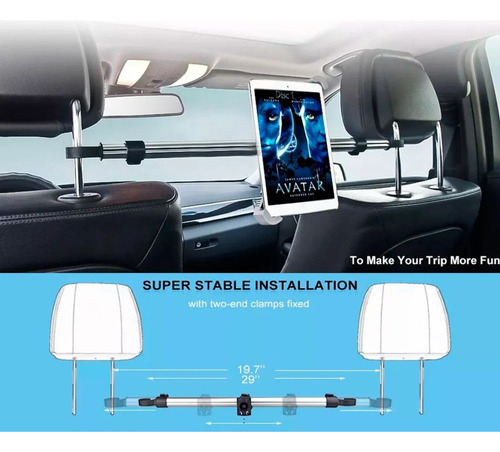 Soporte Para Tablet iPad Automóvil Cabecera Rotación 360
