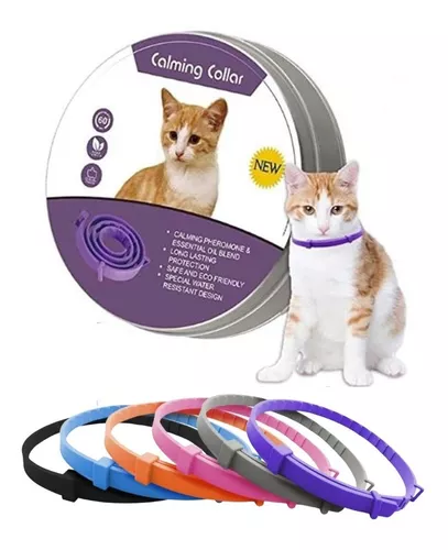 Collar calmante para gatos – Collares calmantes de feromonas, alivio de la  ansiedad para gatos pequeños, medianos y grandes – Nueva versión –