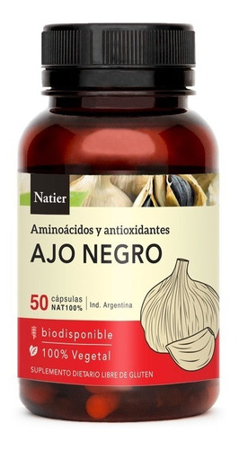 Ajo Negro Natier X 50 Capsulas Hipertensión Colesterol 