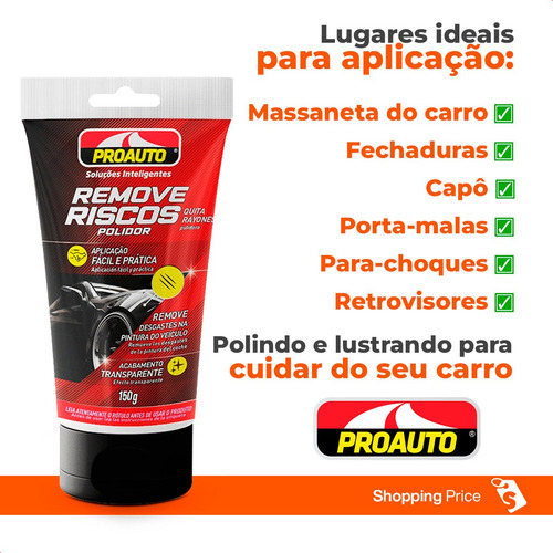 Kit 3 Tira Riscos Acabamento Transparente Proauto Fácil 150g