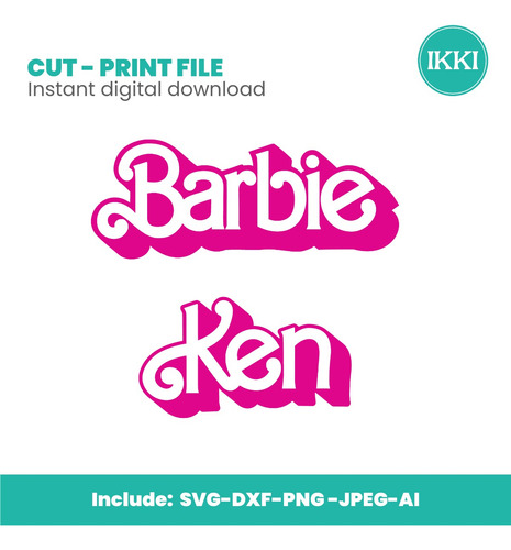 Barbie & Ken Archivos Digitales Logo Png Jpg Svg Dxf Clipart