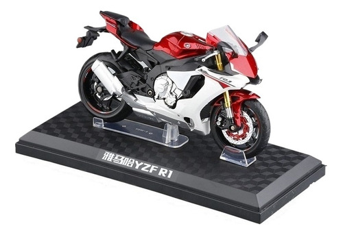 Motocicleta Yamaha Yzf R1, Modelo 1:12, Con Base