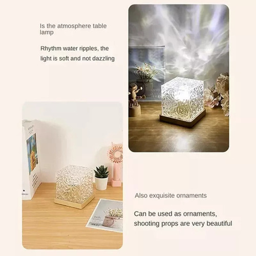 C Lámpara De Dormitorio Decorativa Con Luz Nocturna Con Ondas