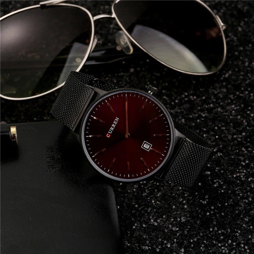 Relógio Masculino Casual Ultra Fino Original Curren Metálico