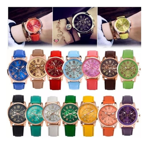 Lote 10 Relojes Geneva Moda Casual Mayoreo Envió Gratis .