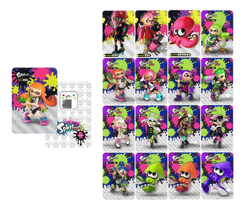 Caja De Tarjetas De 17 Pcs Para Splatoon Amiibo, Se Ajusta A