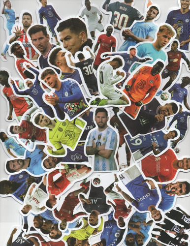 Neymar, Messi, Mbappe, Cristiano, 50 Stickers Pvc Vs Agua