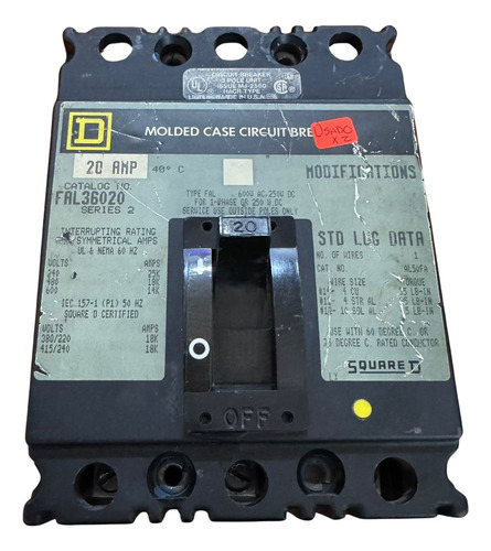 Squarre Fal36020 Molded Case Circuit Breaker