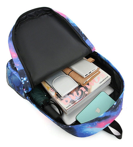 Juego De 3 Mochilas Con Puntadas Para Niños Con Forma De Noche Estrellada, Mochila Escolar Para El Regreso A La Escuela, Bolsa Para Lápices, Bolsa Tip