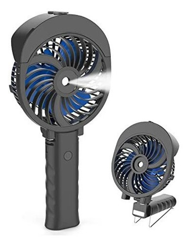 Ventilador Portátil Con Pulverizador Recargable, Azul.