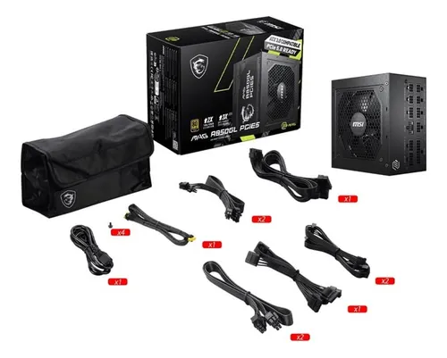 Fuente De Poder Msi A850gl Mag 850w 80 Plus Gold Pcie5.1 Atx