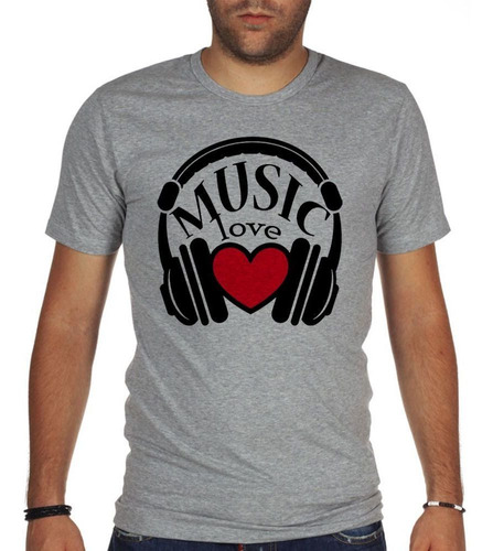 Remera De Hombre Musica Amor Love Corazon Auriculares