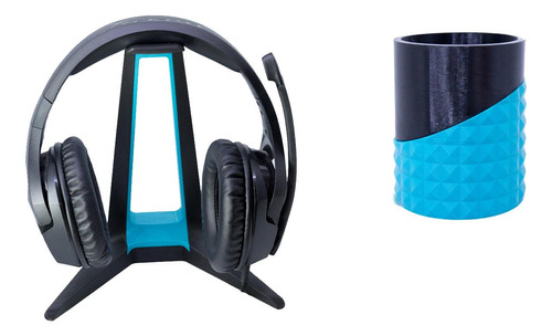 Soporte Auriculares + Porta Lapices Escritorio Combinado