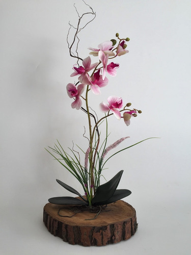 Arranjo De Orquídeas Silicone Artificiais 3d Tronco Natural | Parcelamento  sem juros