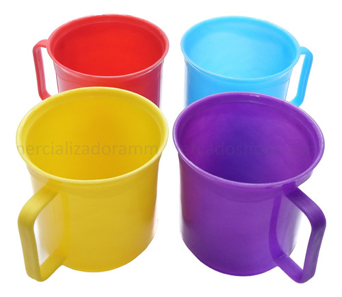 20 Taza Plastica Economica  Mayoreo 350 Ml Varios Colores 