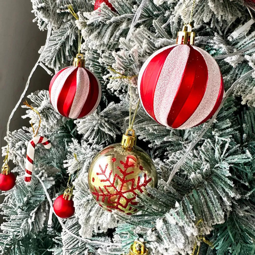 Set De Esferas Y Adornos Navideños Dk, 42 Unidades, Rosa Y A