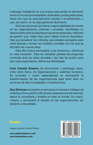 Liderazgo inteligente, de Casado, Lluís. Editorial Editorial Kairos, tapa blanda en español, 2022
