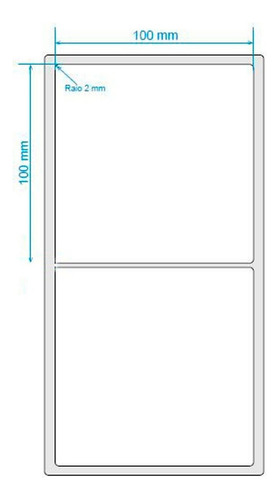 Kit 10 Rls Etiqueta 10x10 100x100 Bopp Fosco +5 Ribbon Misto