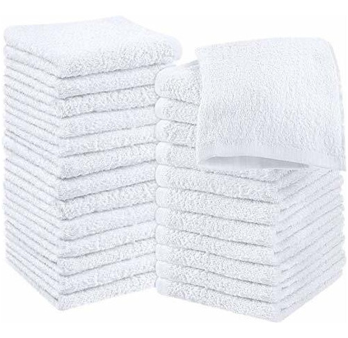 Toalla De Baño Utopia Towels Cotton White Washcloths Set - 