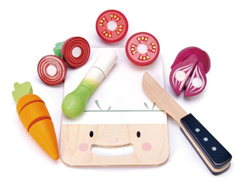 Tender Leaf Toys - Mini Tabla De Cortar De Chef - 16 Piezas 