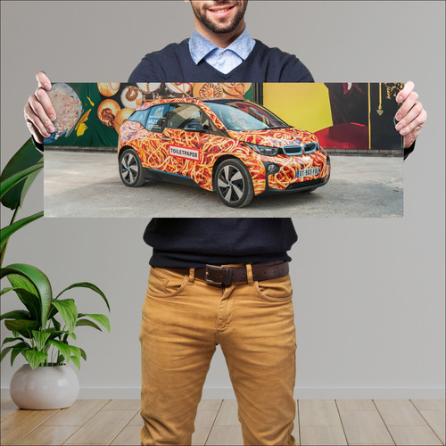 Cuadro 30x80cm Auto 2016 Bmw I3 Art Car By Mauri 103