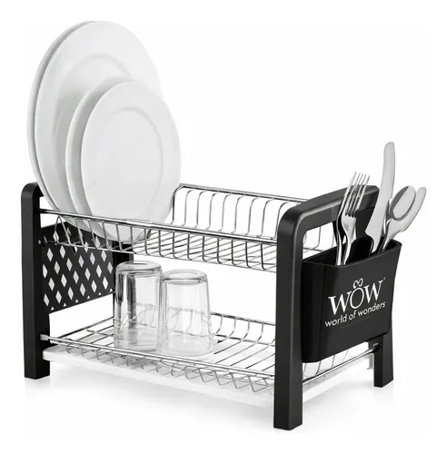 Escorredor Louca Secador Porta Talheres Não Enferruja Preto Arthi WoW