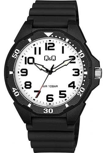 Reloj Q&q Hombre Vs44j001y Correa Wr100 Color de la correa Negro Color del fondo Blanco vs44j001y