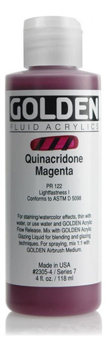 Pintura Color Acrilico Fluido 4 Onza Magenta Quinacridona