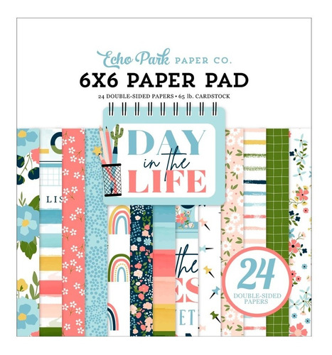 Echo Park Day In The Life 6x6| Paq Papel Scrap Diario 24 Pz 