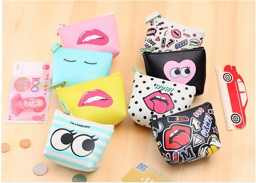 Mini Cosmetiquera Lips Amarillo Estilo Americano