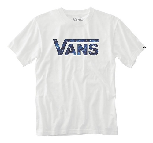 Remera Vans Modelo Classic Logo Fill Niño Blanco Estampada