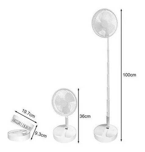 Ventilador Plegable Recargable Usb Extendible