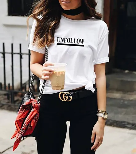 Blusa Playera Mujer Camiseta Unfollow Instagram Elite 627