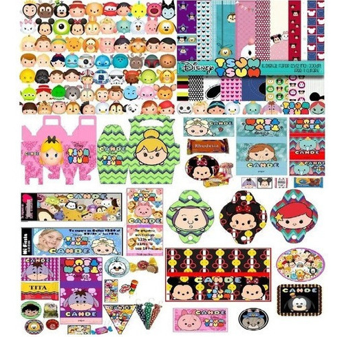 Kit Imprimible Editable Cumpleaños Tsum Tsum