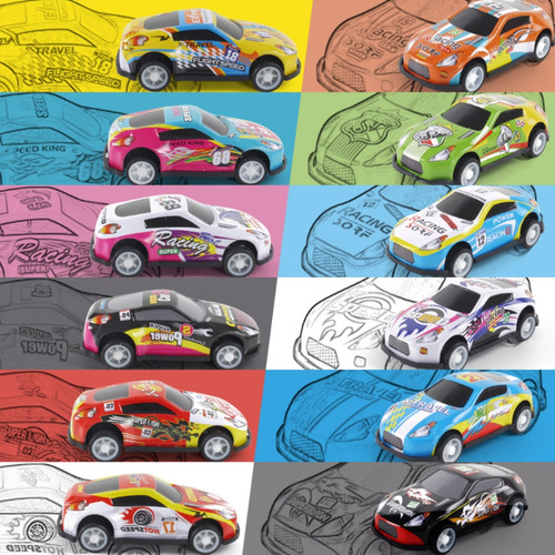 Mini Vehículos De Carreras, Juguete Retráctiles, Coche De Ho