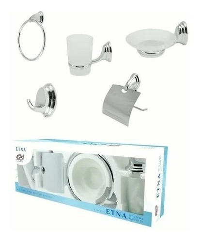 Set Accesorios Baño 5 Piezas Etna Daccord Esfumado Cromo