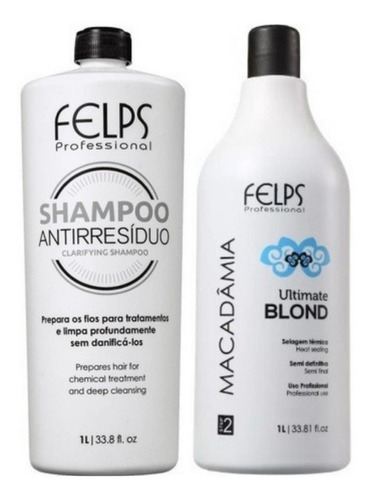 Kit Felps Shampoo Antirresíduo 1l + Ultimate Blond 1l
