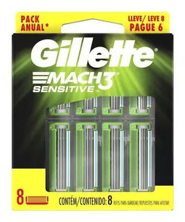 Carga Para Aparelho Gillette Mach3 Sensitive Leve 8 Pague 6