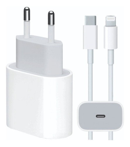 Carregador Para iPhone Fonte 20w Usb-c Turbo Anatel + Cabo