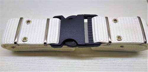 Cinto Cinturon Tactico Blanco C/ Ojalillos 55mm Heb Plastica
