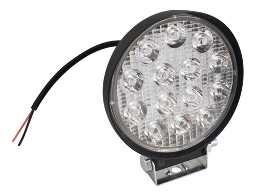 Kit 2 Farol Led Redondo Milha 42w 14 Leds Carro Jeep 12v/24v